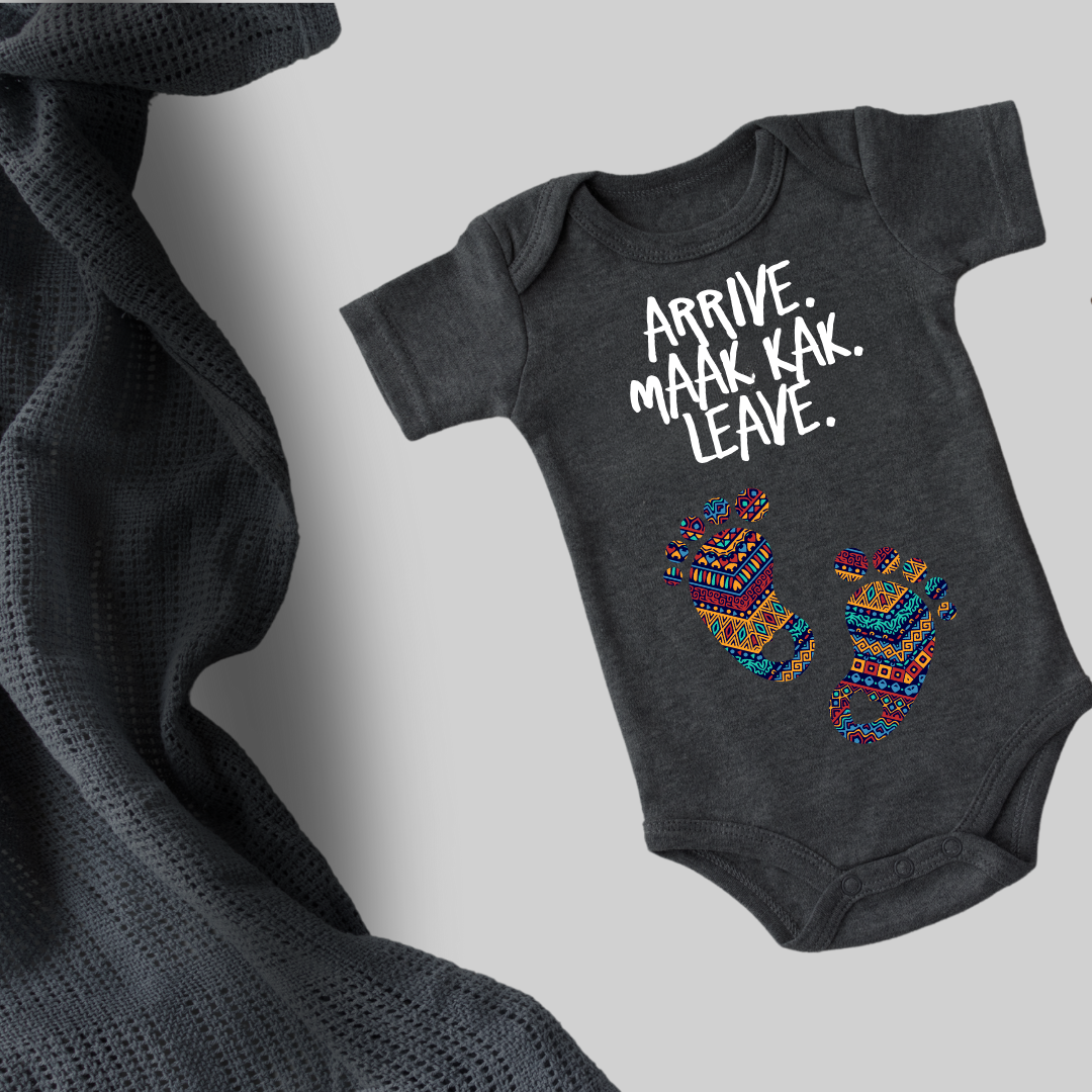 Organic Cotton Babygrows - Soft, Sustainable Comfort for Your Baby (Arrive. Maak Kak. Leave.)