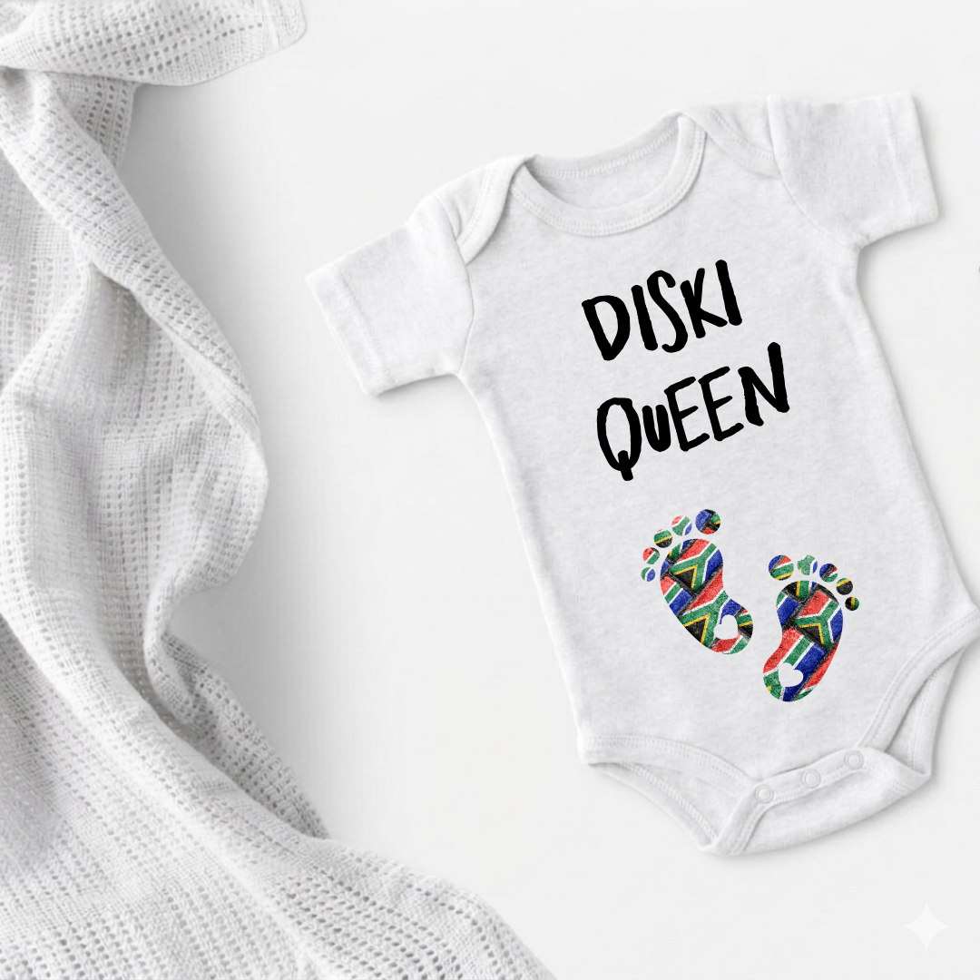 Organic Cotton Babygrows - Soft, Sustainable Comfort for Your Baby (Diski Queen)
