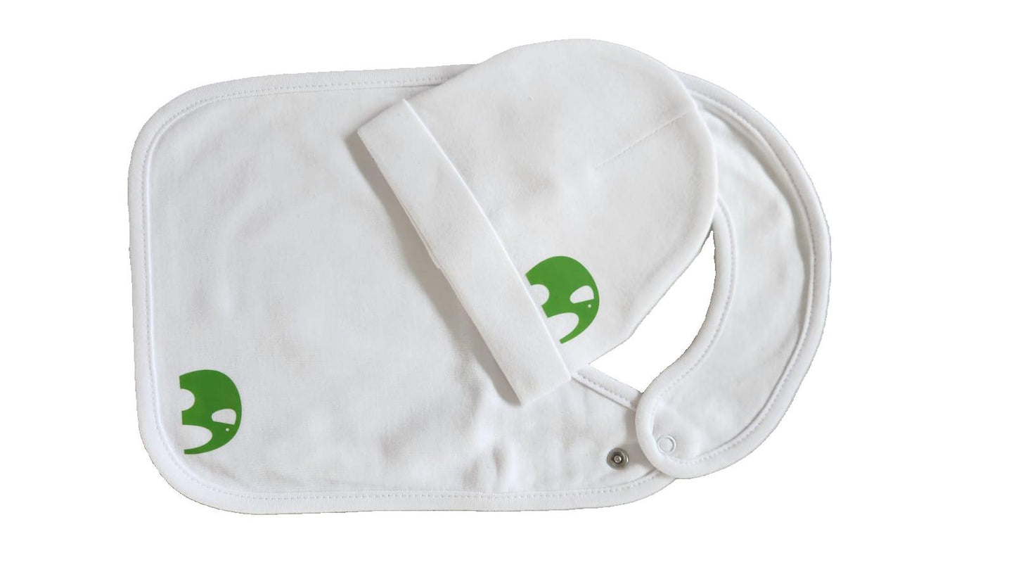 100% Organic Cotton Bib and Beanie Set for your baby