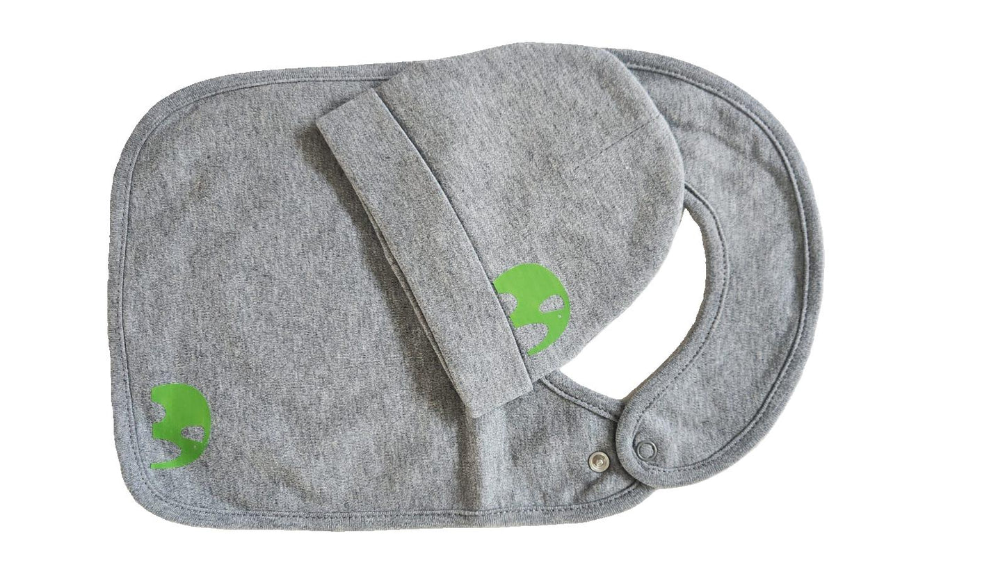 100% Organic Cotton Bib and Beanie Set for your baby