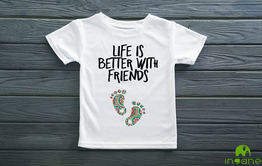 Kids 100% Organic Cotton Comfort T-Shirt (Life is Better with Friends)